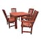Highwood Usa Lehigh 5pc Square Outdoor Patio Furniture Dining Set AD-DNL44-RED - alternate 1